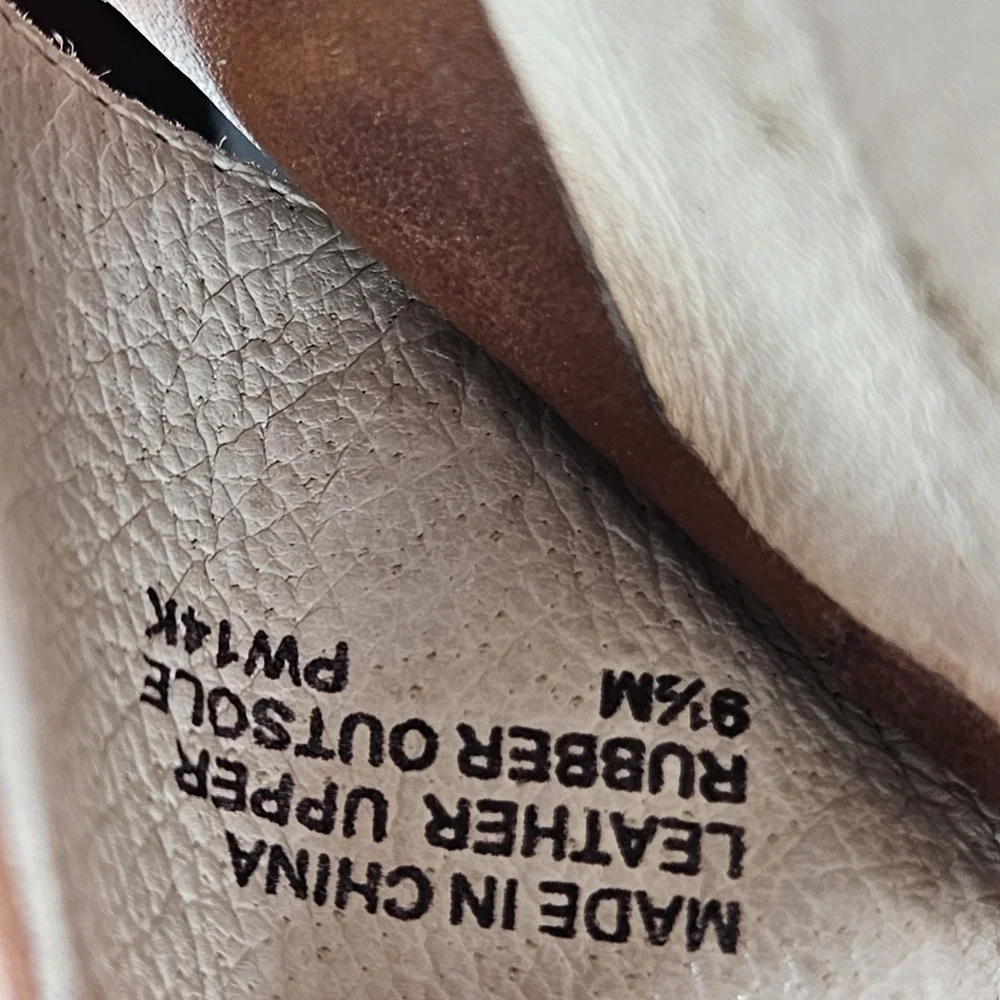 Michael Kors Women's Brown Leather Wedge Sandals Size 9.5 Ankle Strap Buckle